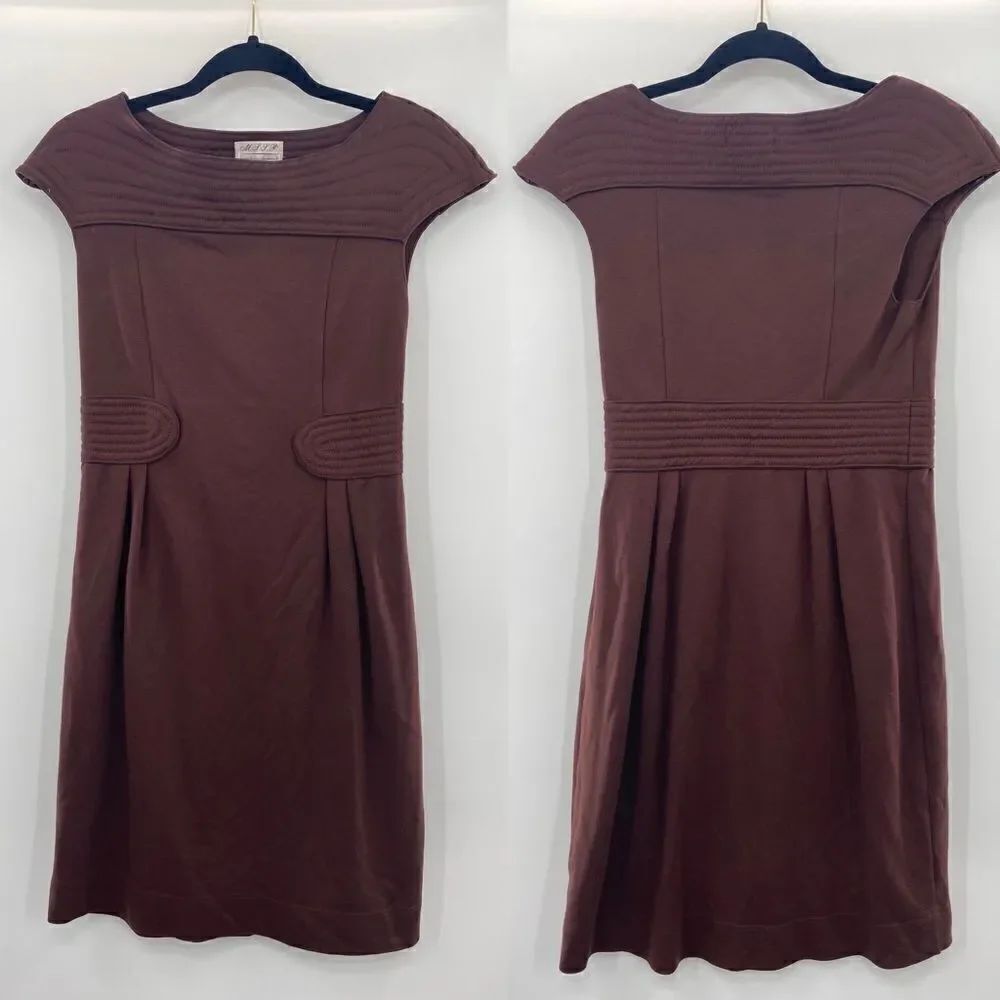 3For$20 M.S.S.P Brown Detailed Collar & Waist Trim Dresses size: XS
